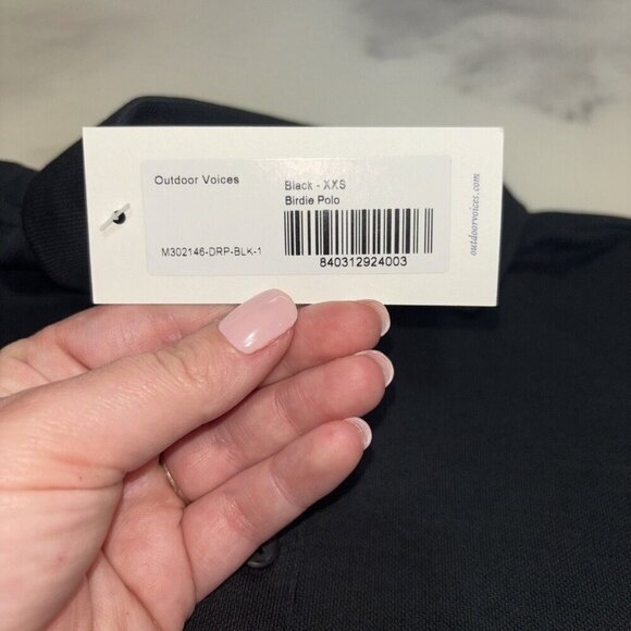 NWT Men’s Outdoor Voices Birdie Polo In Black Size XXS - Picture 3 of 10